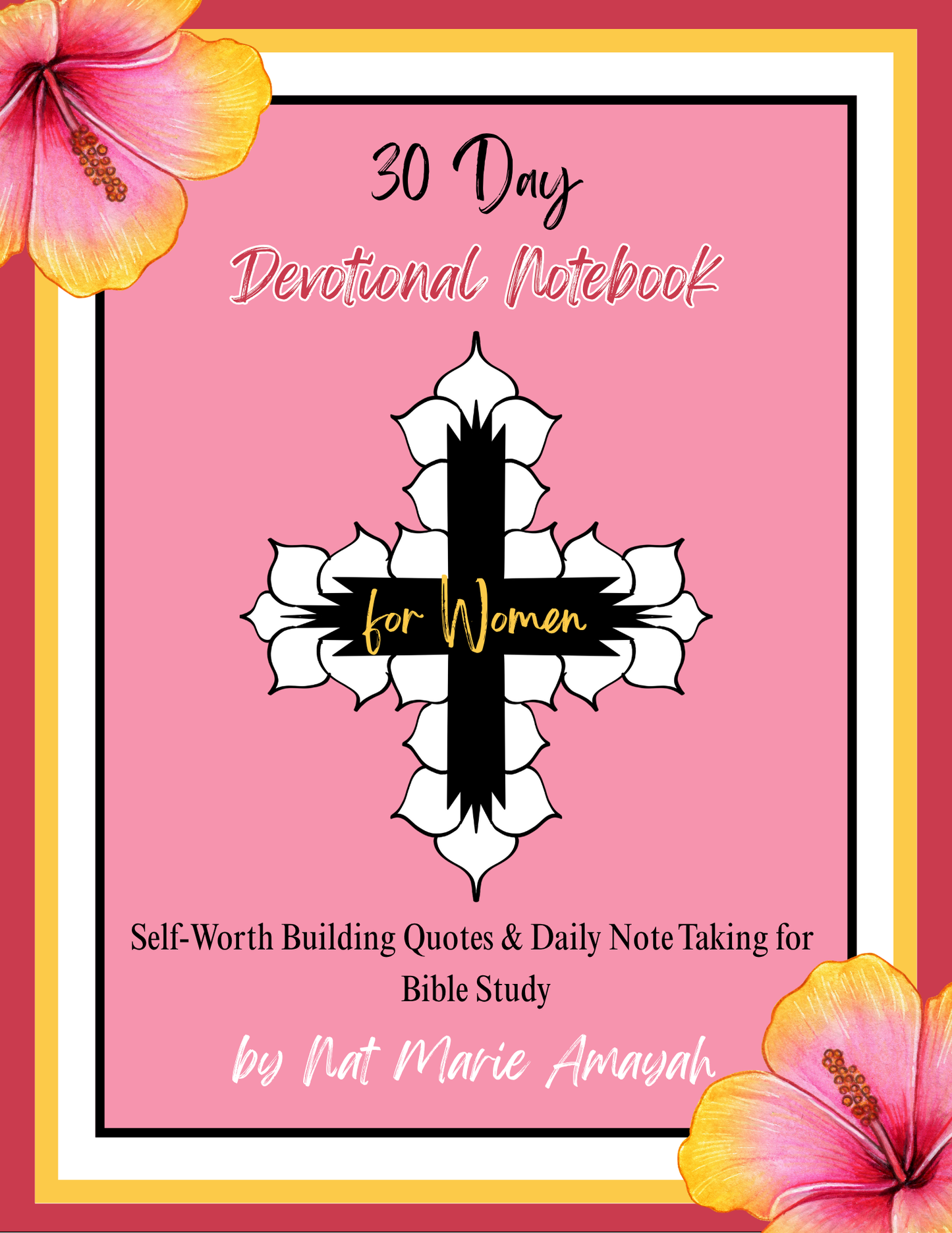 Digital eBook | 30 Days Devotional Notebook Self-Worth building Quotes & Daily Note Taking for Bible Study | Black & White Version