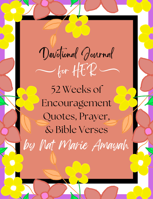 Digital eBook | Devotional Journal for HER | 52 Weeks of Encouragement Quotes, Prayer & Devotional Bible Verses | Black & White Version