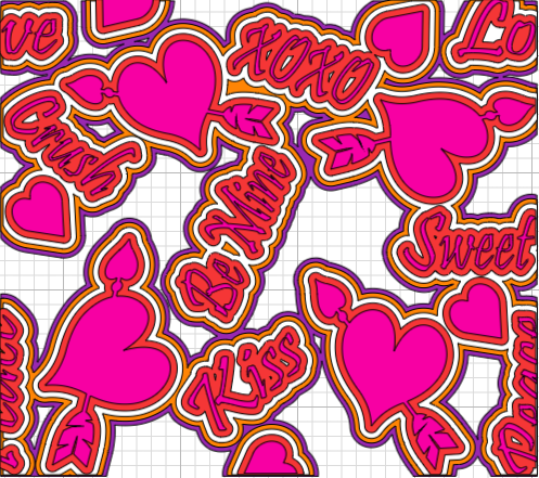 Valentine's Tumbler Template Design